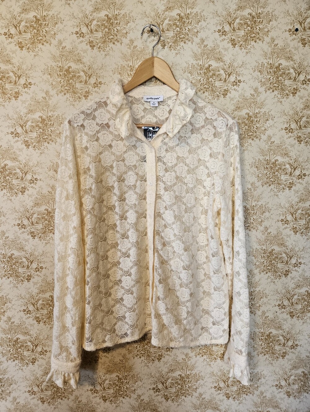 Studio Park Ivory/Beige Lace Blouse